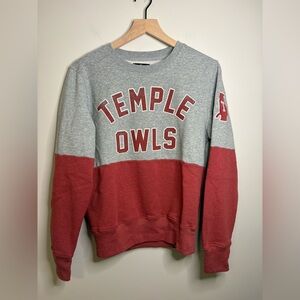 ‘47 TEMPLE OWLS GREY GIBSON LONG SLEEVE Crewneck SWEATSHIRT size small